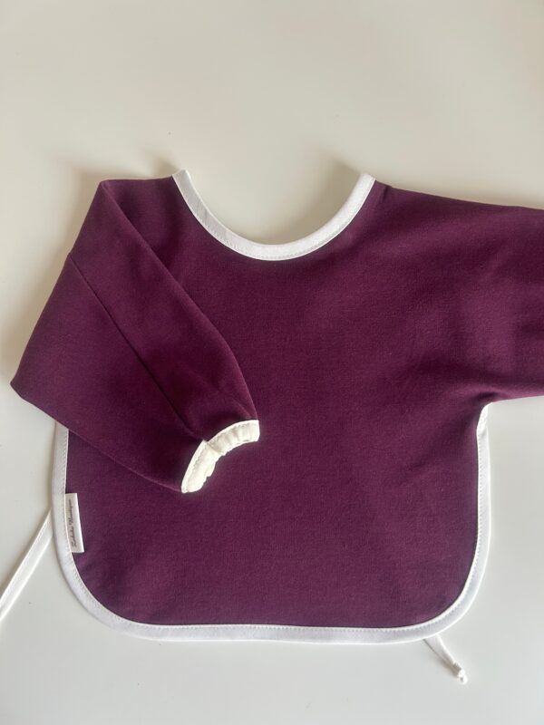 ORGANIC KNIT COTTON - Long sleeve bib with elastic in the cuffs!!! - Image 2