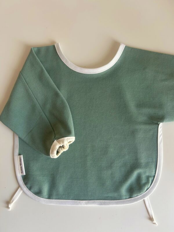 ORGANIC KNIT COTTON - Long sleeve bib with elastic in the cuffs!!! - Image 4