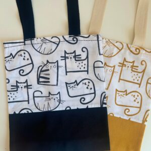 Mini Tote bag ZERO WASTE - CATS - multi purpose