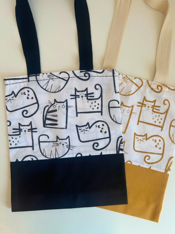 Mini Tote bag ZERO WASTE - CATS - multi purpose