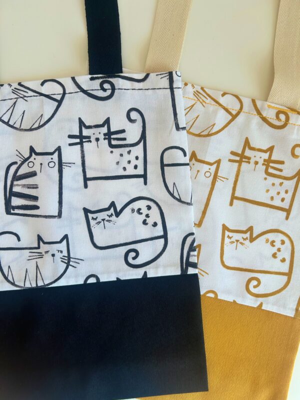 Mini Tote bag ZERO WASTE - CATS - multi purpose - Image 6