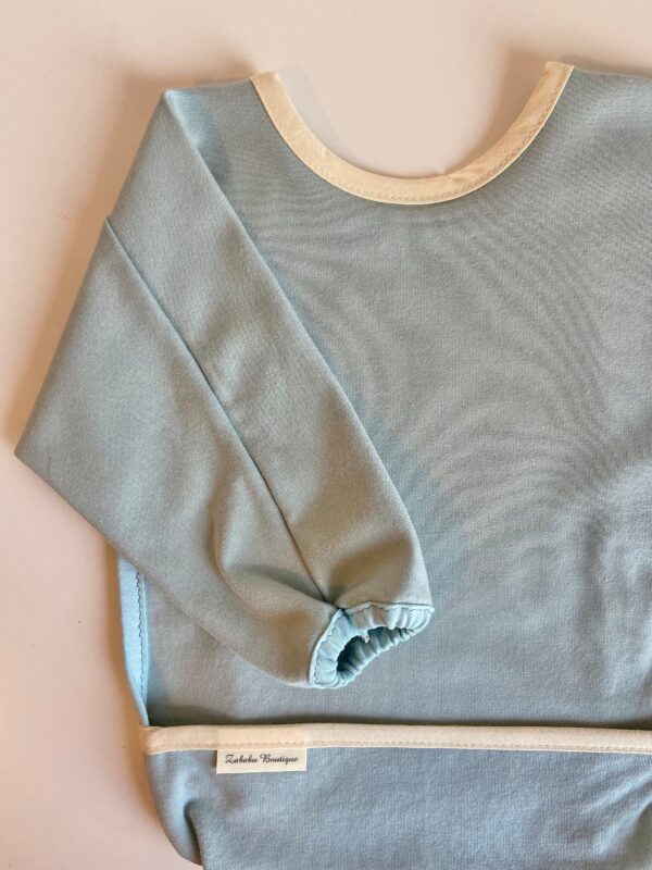 ORGANIC KNIT COTTON - Long sleeve bib with pouch and elastic in the cuffs!!! - Image 7