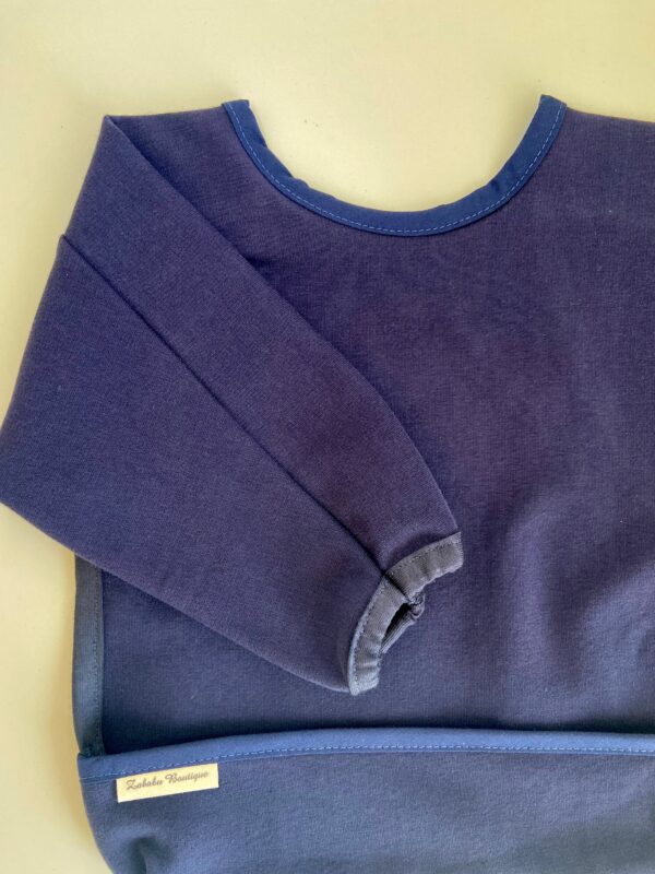 ORGANIC KNIT COTTON - Long sleeve bib with pouch and elastic in the cuffs!!! - Image 3