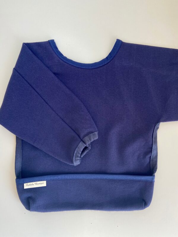ORGANIC KNIT COTTON - Long sleeve bib with pouch and elastic in the cuffs!!! - Image 4